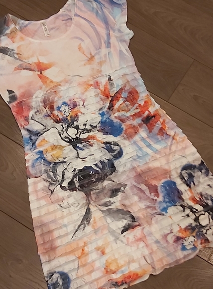 Cubism colorful  layered dress - Picture 4 of 10